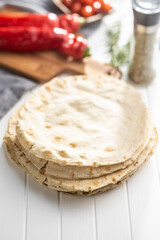 Arabic bread. Flat pita bread.
