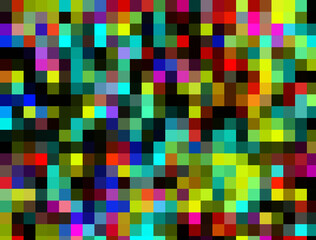 Multi-colored palette of squares. Abstract background. 3d rendering.
