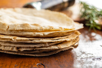 Arabic bread. Flat pita bread.