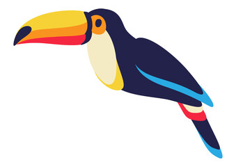 Illustration of toucan. Tropical exotic decorative bird.