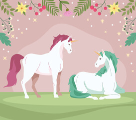 couple unicorns fairy animals