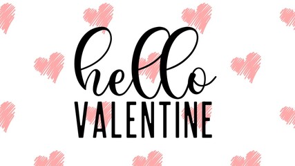 Valentine's day gift cart with hello valentine text. Love related items. Home decoration printable.