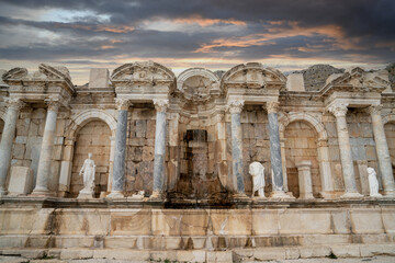 Sagalassos is the most important ancient city of the Roman Imperial Period. Monumental fountain,...