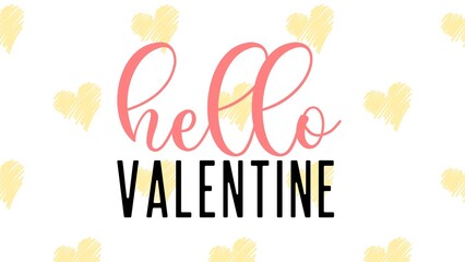 Valentine's day gift cart with hello valentine text. Love related items. Home decoration printable.