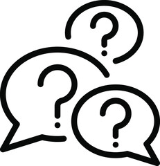 Question bubbles line icon. Ask help sign. Faq question symbol. Line style Vector Design element question bubbles icon.