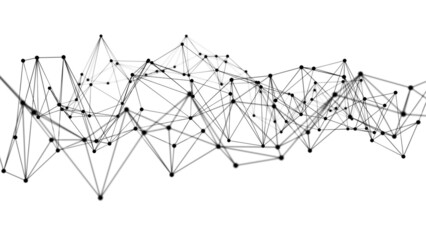 Realistic 3D illustration of the black plexus pattern against white background