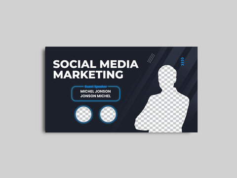 Creative youtube thumbnail for live workshop promotion template