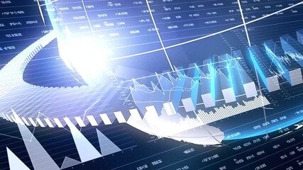 Financial breaking news animation, data, numbers, graph. - Powered by Adobe