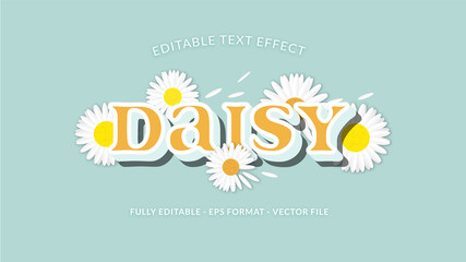 Beautiful Daisy Text Effect with Arrangement of Flowers as Ornament