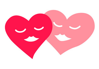 Two loving hearts icon