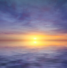 Bright sea dawn for a calendar or wallpaper.