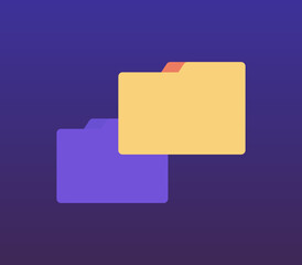 File and folder flat vector illustration.
