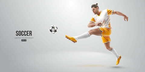 football soccer player man in action isolated white background. Vector illustration © Yevheniia