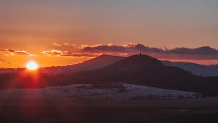 sunset in the mountains
