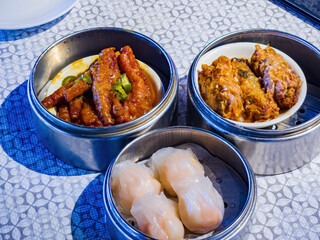 Close up shot of Chinese dim sum