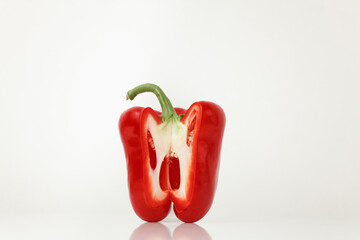 Сhopped paprika isolated on white background