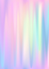 Fototapeta premium Hologram gradient background. Iridescent holo texture. Pearlescent unicorn vector backdrop.