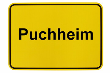 Illustration eines Ortsschildes der Stadt Puchheim © Pixel62