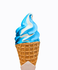 ice cream cone blue white blueberry greece 