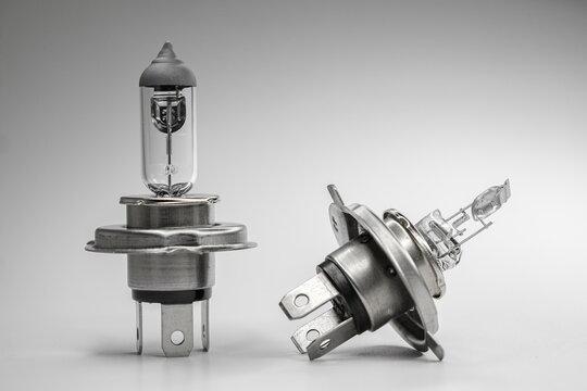 light bulb H4 and h7 for car on white gray