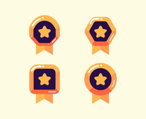 Collection of Badges, Stickers, Emblem with Stars for Recommend Product, Best Seller Item or Best Product