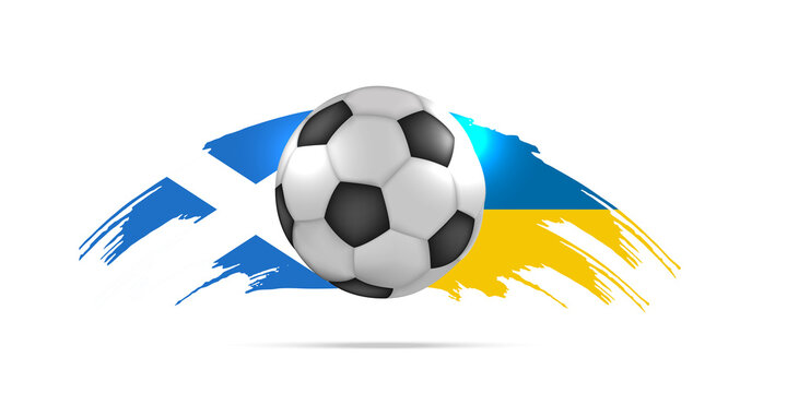 Path A Scotland vs Ukraine. Qatar 2022 soccer match. Football championship duel versus teams. Vector illustration.