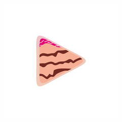 video play button in choco strawberry milkshake drink with float theme