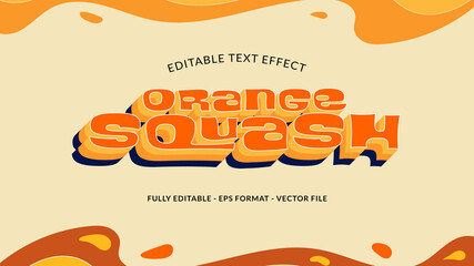 Orange Squash Editable Text Effect with Splash of Orange Juice
