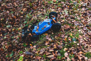 Radio controlled buggies cars race, process of  rc wireless model toy car rally off road outdoor race competition
