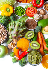 Healthy diet vegetables background. Clean and detox eating.
