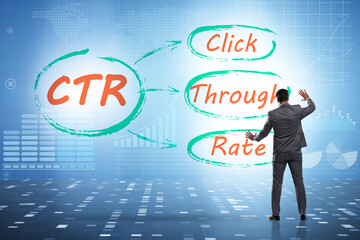 CTR click through rate concept with business people