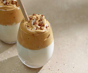 glasses of Dalgona coffee