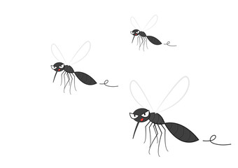 Mosquito cartoon. mosquito vector. wallpaper. copy space.