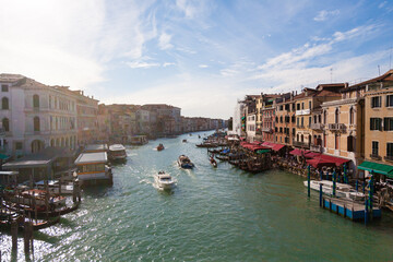 Canal Grande view from Rialto bridge, Venice.