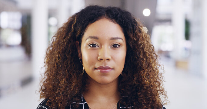 Focus, Determination And Drive. Cropped Shot Of A Young Beautiful Businesswoman In A Modern Office.