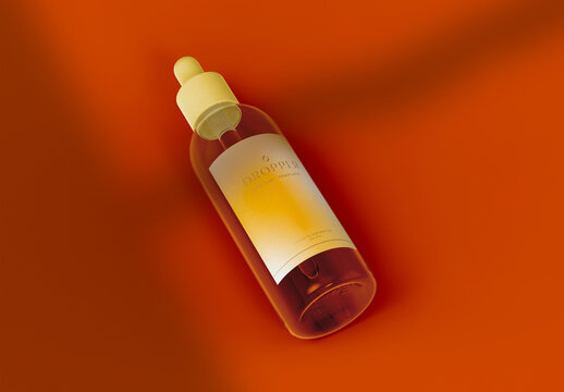 Top View Glass Dropper Bottle Mockup