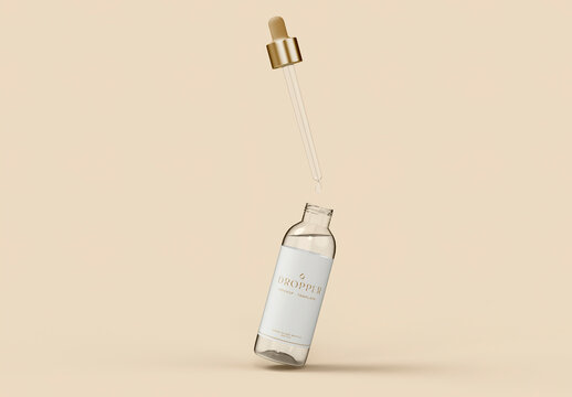Open Dropper Bottle Mockup