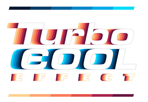 Retro Cool Turbo Text Style Effect