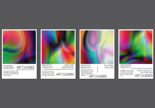 Flyer Layout with Bright Holographic Gradient Picture