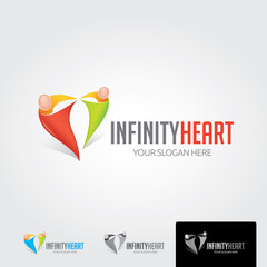 Fototapeta na wymiar Infinity heart logo template