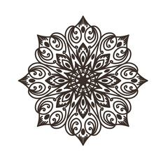 vector illustration of big beautiful outlines mandala, isolated design object