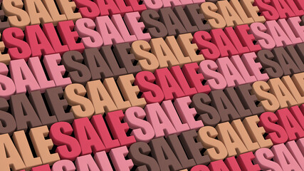 Fototapeta premium SALE pattern. Colorful background. Abstract illustration, 3d render.