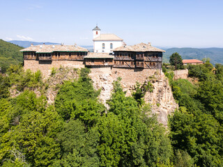 Fototapeta premium Aerial view of Medieval Glozhene Monastery, Bulgaria