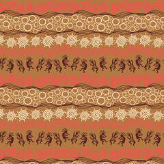 rock art.seamless pattern in ethnic style.