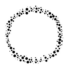 Round frame for text monochrome. Vector illustration of a text box with circles. Element for the design of posts, cards and banners