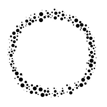 Round frame for text monochrome. Vector illustration of a text box with circles. Element for the design of posts, cards and banners