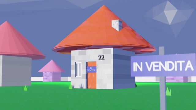 Tokenize terra di trama. Bene immobile virtuale in mondo decentralizzato digitale. Investa in metaverse. Appezzamento nft, terreno nft, bene immobile tokenized. Investire in meta. Testo in italiano.