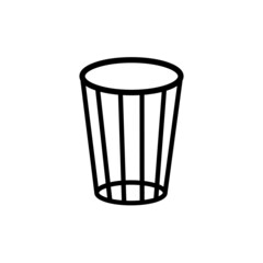 faced glass icon in flat black line style 