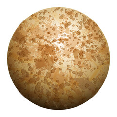 Planet Mercury. Illustraton of the space object in the Solar System, isolated on a transparent background. Vector astronomical element for cosmic universe