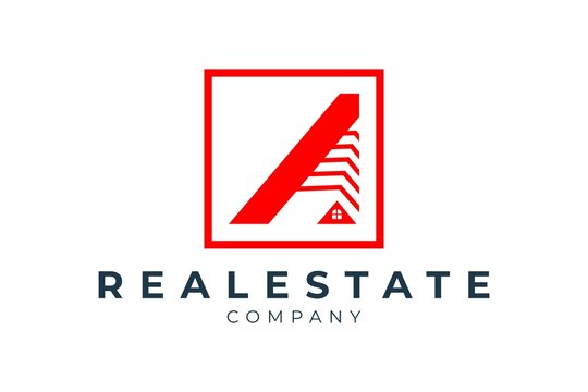 Letter A real estate logo design, mortgage logo design 